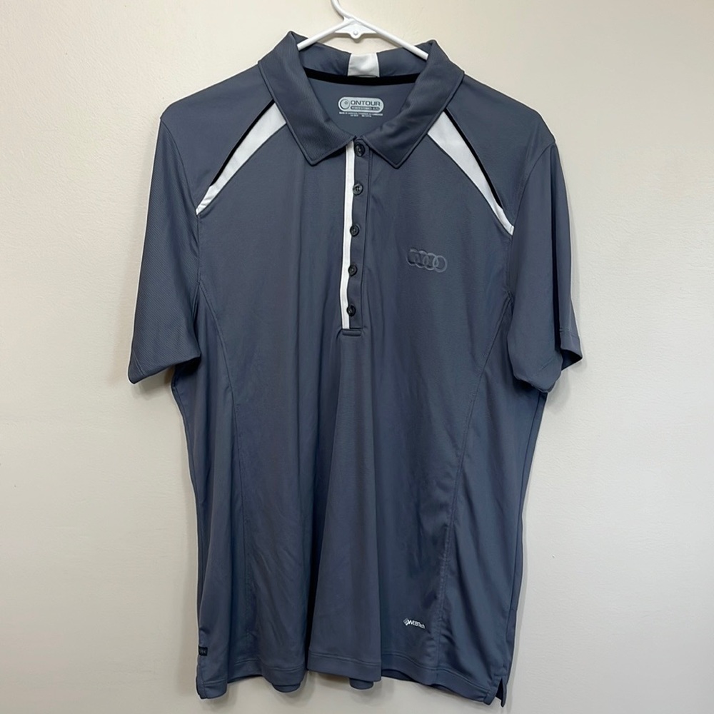 Gray Audi Golf Polo